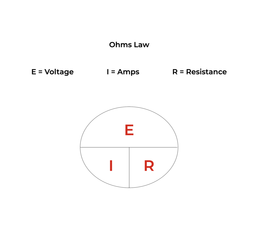 Ohms Law Calculation / formula used for electricity diagnostics in appliance repair 